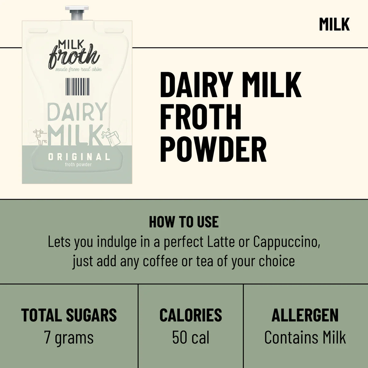 Poudre pour mousse de lait originale