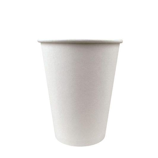12 oz. White Paper Hot Cups - 1000/Case